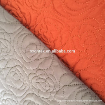 100 % polyester, tissu de broderie pour le quilting, matelassé tissu pour le manteau, veste et vêtement